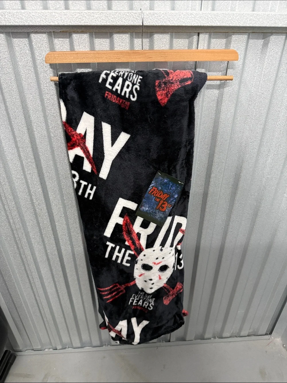 Friday the 13th Black & Red Plush Throw Blanket